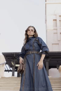 Kalea Dress - Denim & Leather thumb 5