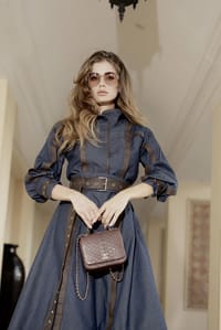 Kalea Dress - Denim & Leather thumb 2