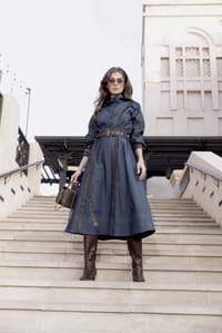 Kalea Dress - Denim & Leather thumb 3