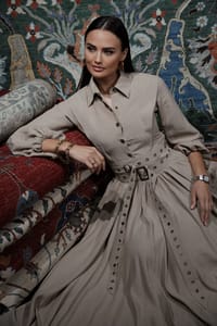 Beige Linen Dress thumb 5