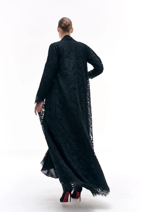 Black lace abaya