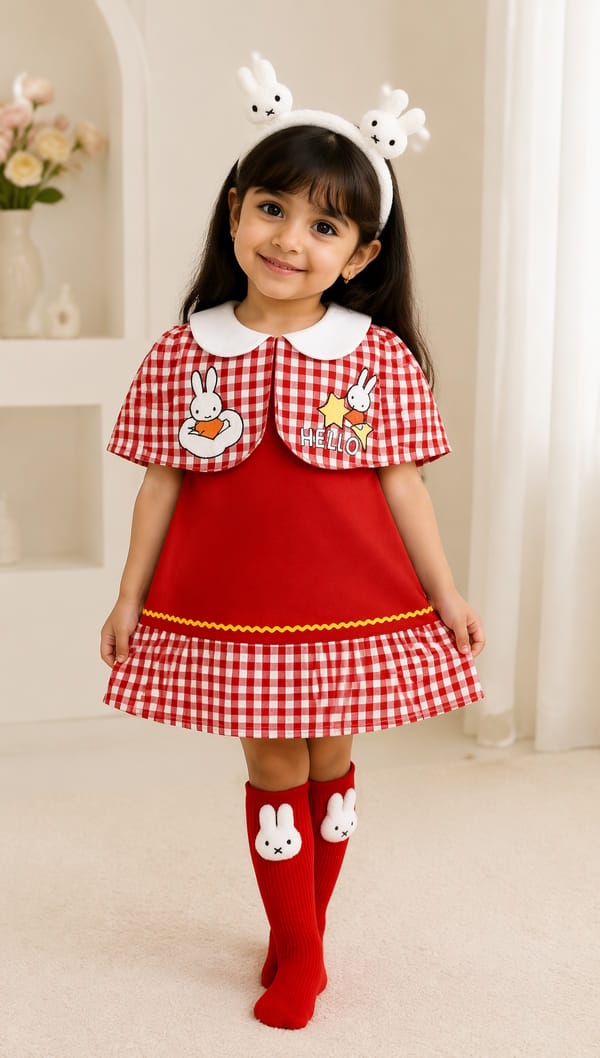 Aprilz Bunny Charm Knee Socks – Red