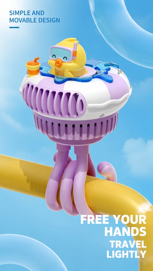 Aprilz Duck Splash Stand Fan