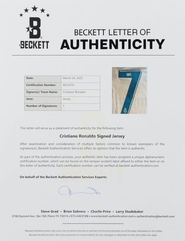 Cristiano Ronaldo Signed 2017/18 Real Madrid Jersey (BECKETT)