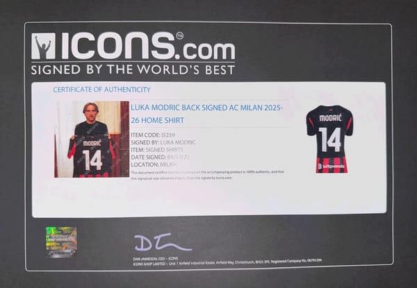 Luka Modric Signed 2025/26 AC Milan Jersey (ICONS)