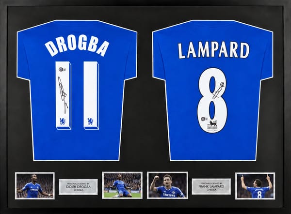 Didier Drogba & Frank Lampard Signed Chelsea Jerseys (Dual Framed)