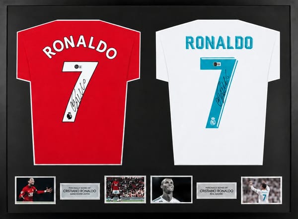 Cristiano Ronaldo Signed Real Madrid & Manchester United Jerseys (Dual Framed)