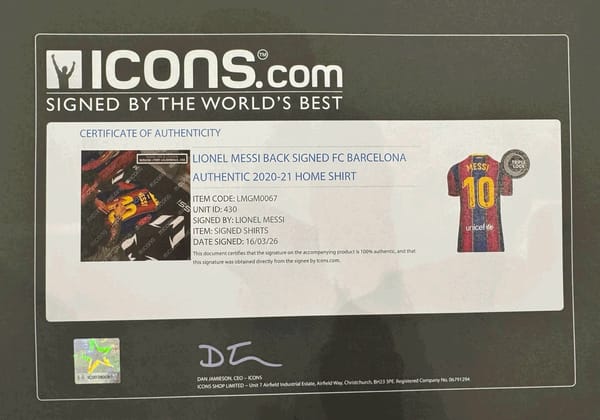 Lionel Messi Signed 2020/21 Barcelona Jersey (ICONS)