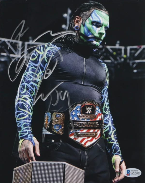 Jeff Hardy Signed WWE FRAMED Poster (BECKETT)