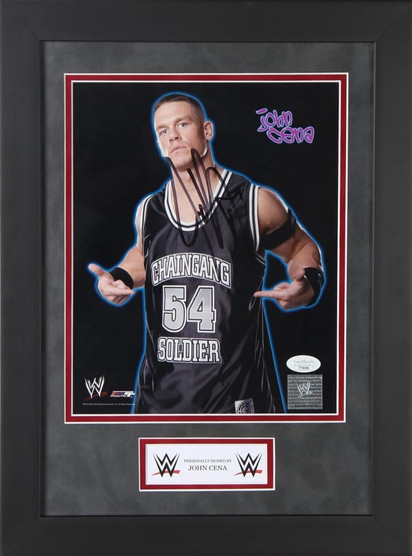John Cena Signed WWE FRAMED Poster (JSA)