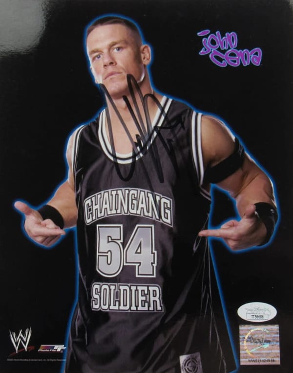 John Cena Signed WWE FRAMED Poster (JSA)