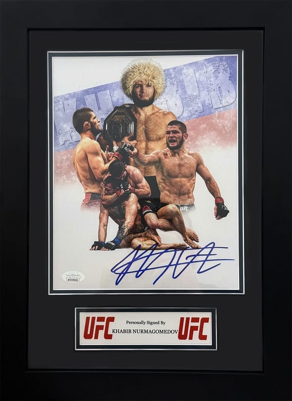 Khabib Nurmagomedov signed UFC FRAMED Poster (JSA)