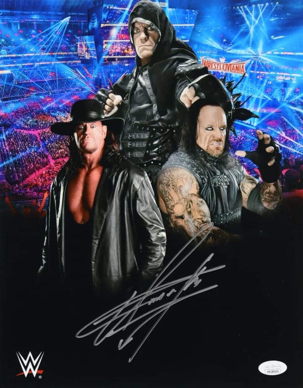 The Undertaker Signed WWE FRAMED Poster (JSA)