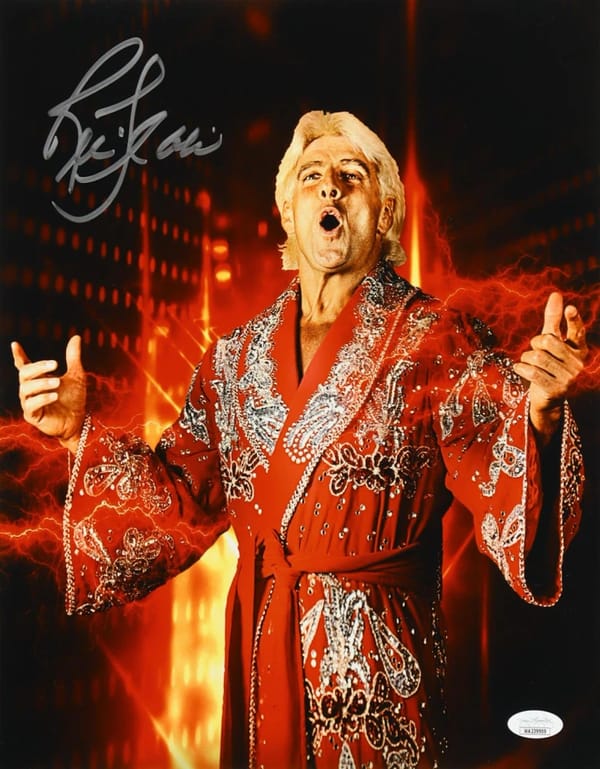 Ric Flair Signed WWE FRAMED Poster (JSA)