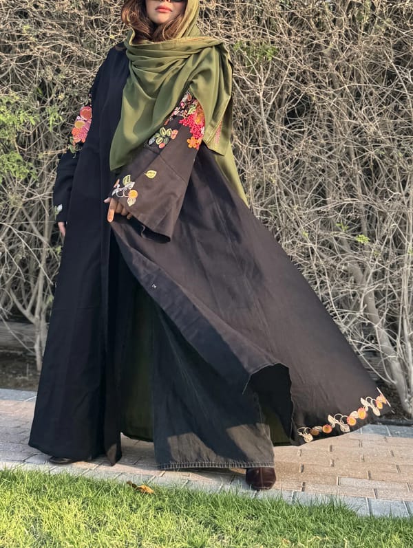 Pashmina Wool Abaya w Georaget Tarha T3