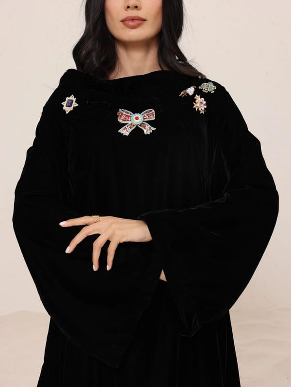 Black Velvet with Tafta Kaftan R2