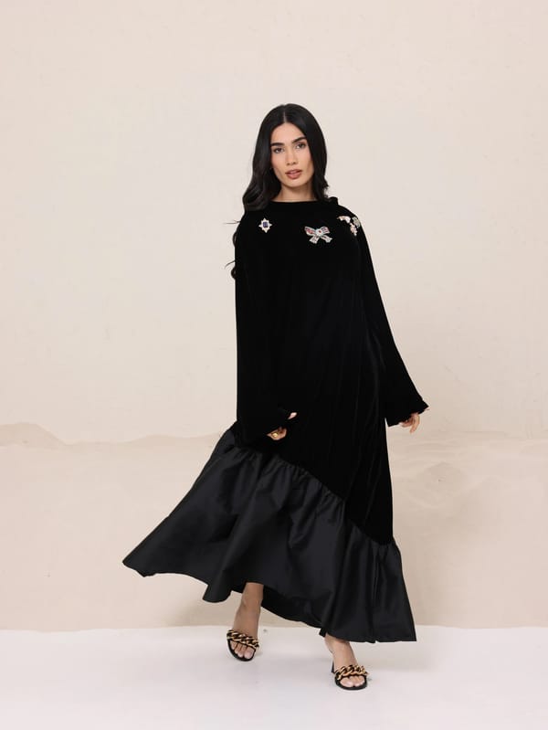 Black Velvet with Tafta Kaftan R2