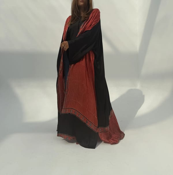 Bisht Pure Silk Handblock Abaya U 12