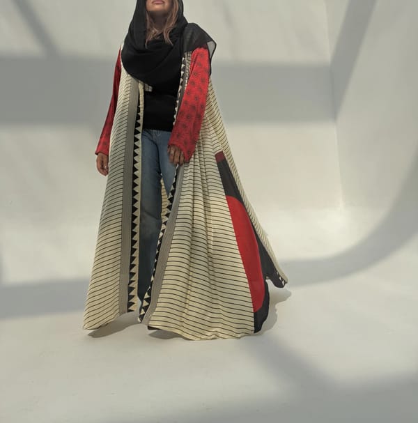 Silk Digital Print Cloche Abaya A9