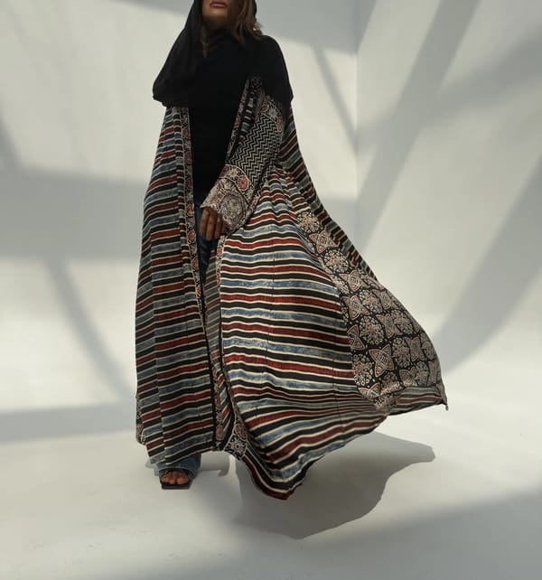 Silk Digital Print Cloche Abaya A7