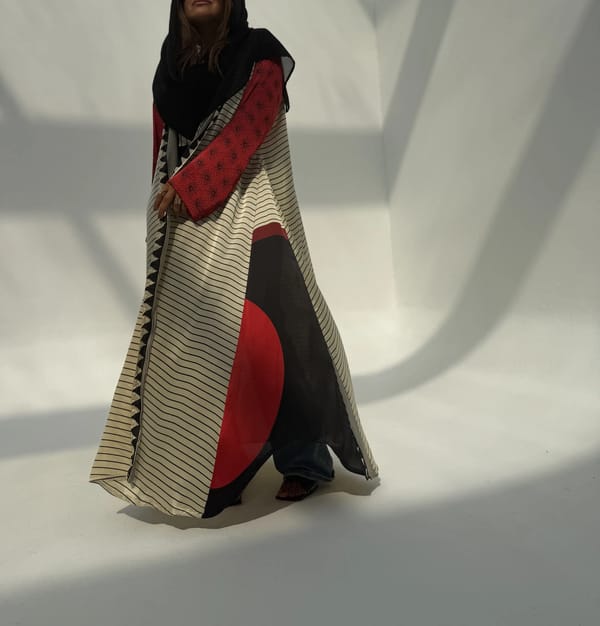 Silk Digital Print Cloche Abaya A9