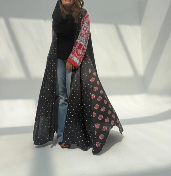 Silk Digital Print Cloche Abaya A5