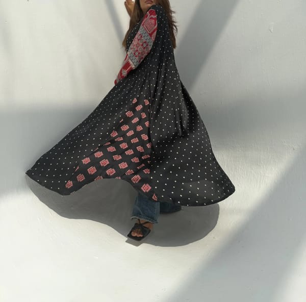 Silk Digital Print Cloche Abaya A5