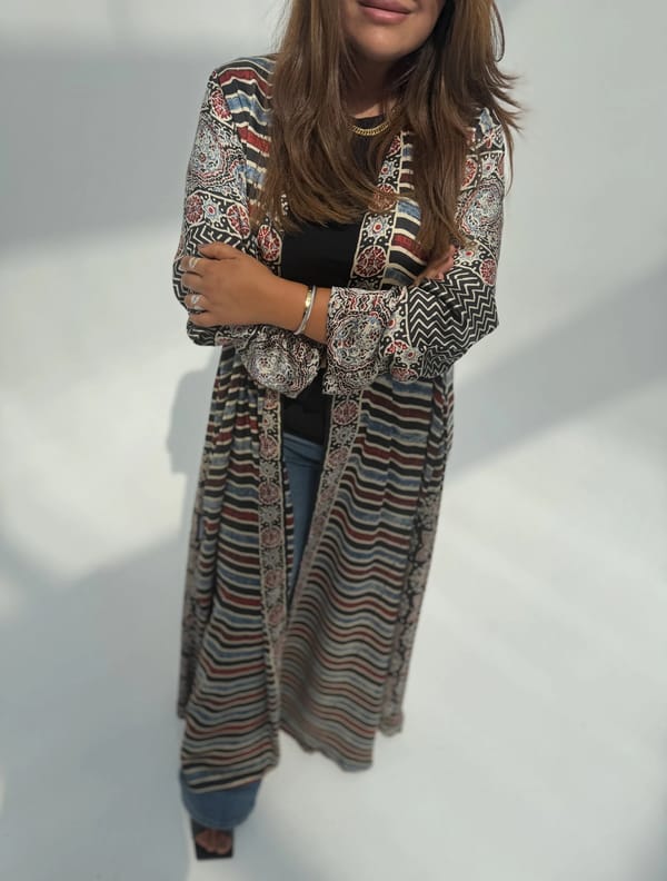 Silk Digital Print Cloche Abaya A7