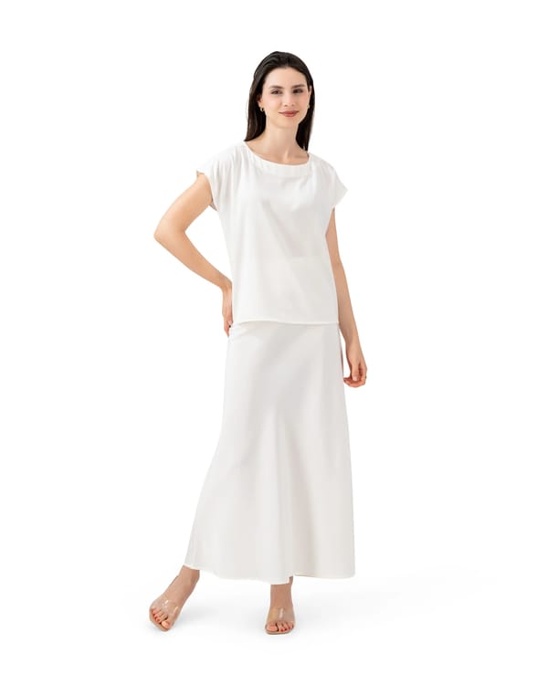 Satin Crepe Skirt Set - T118