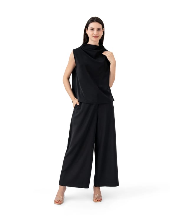 Crepe Wide-Leg Set - 1310