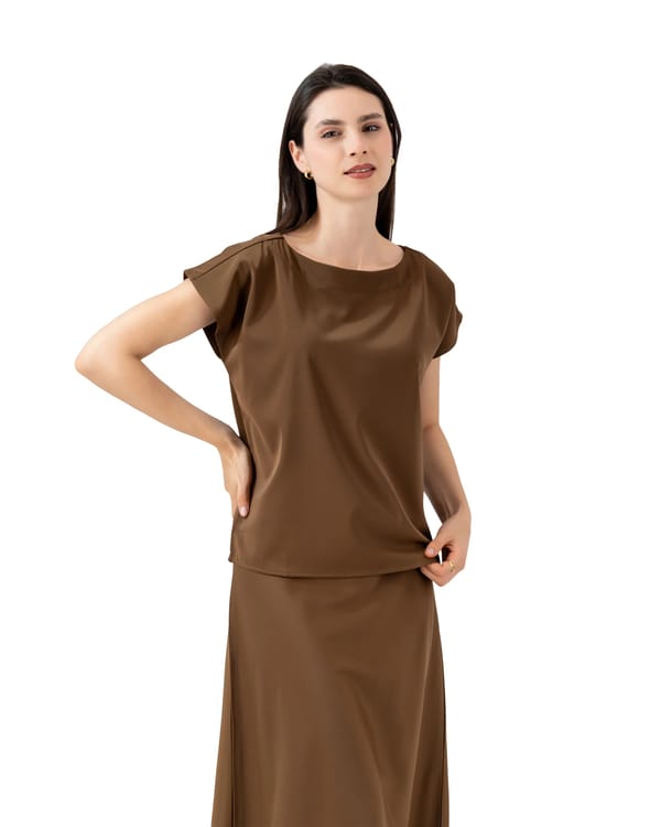 Satin Crepe Skirt Set - T118