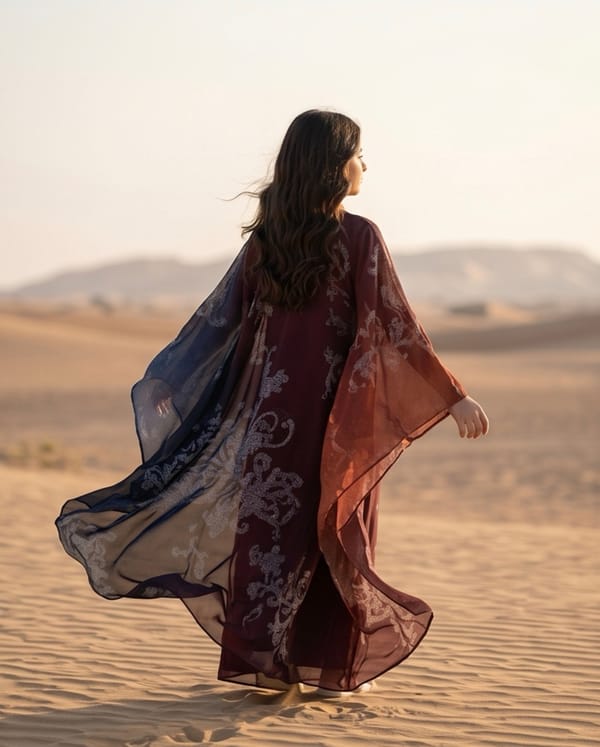 Gradient Clipped Jacquard Chiffon