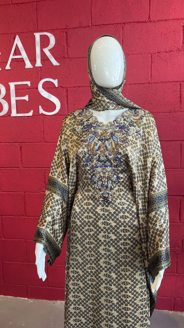 Satin Kaftan - Green