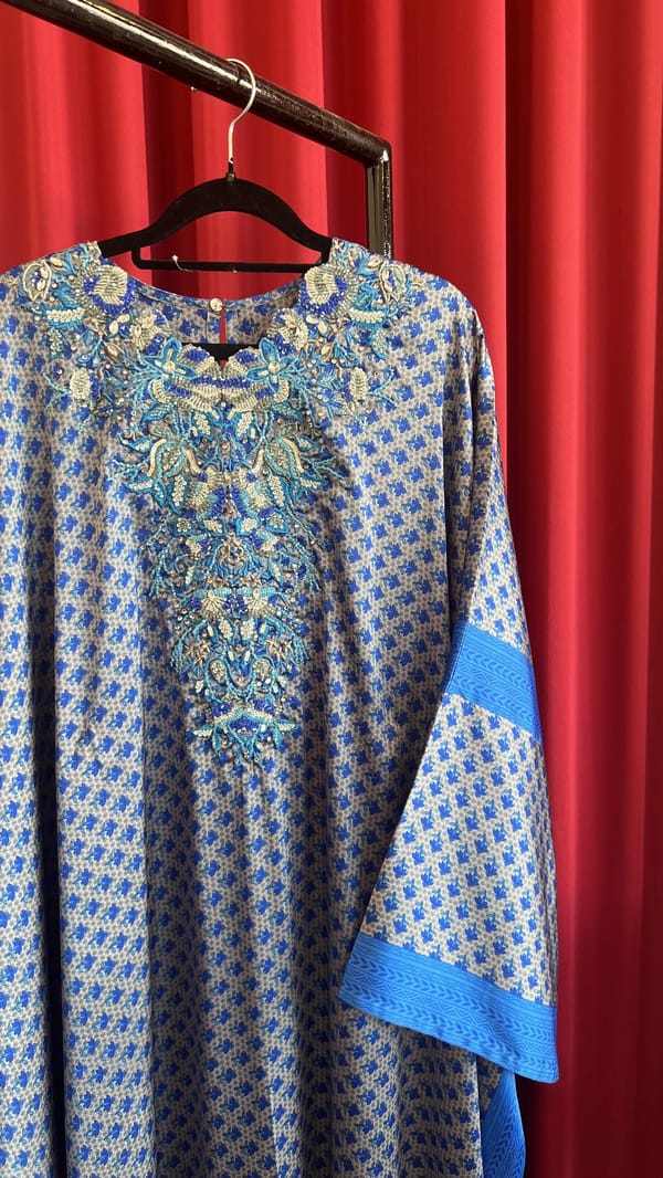 Satin Kaftan - Blue