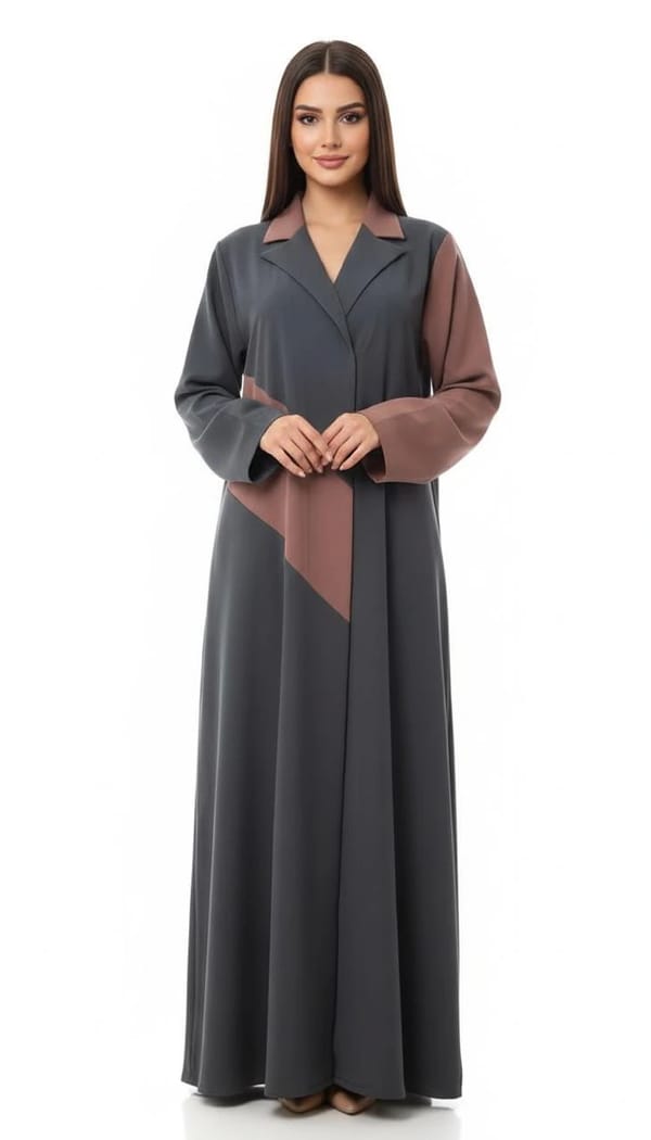 Gray/Rusty Pink Abaya
