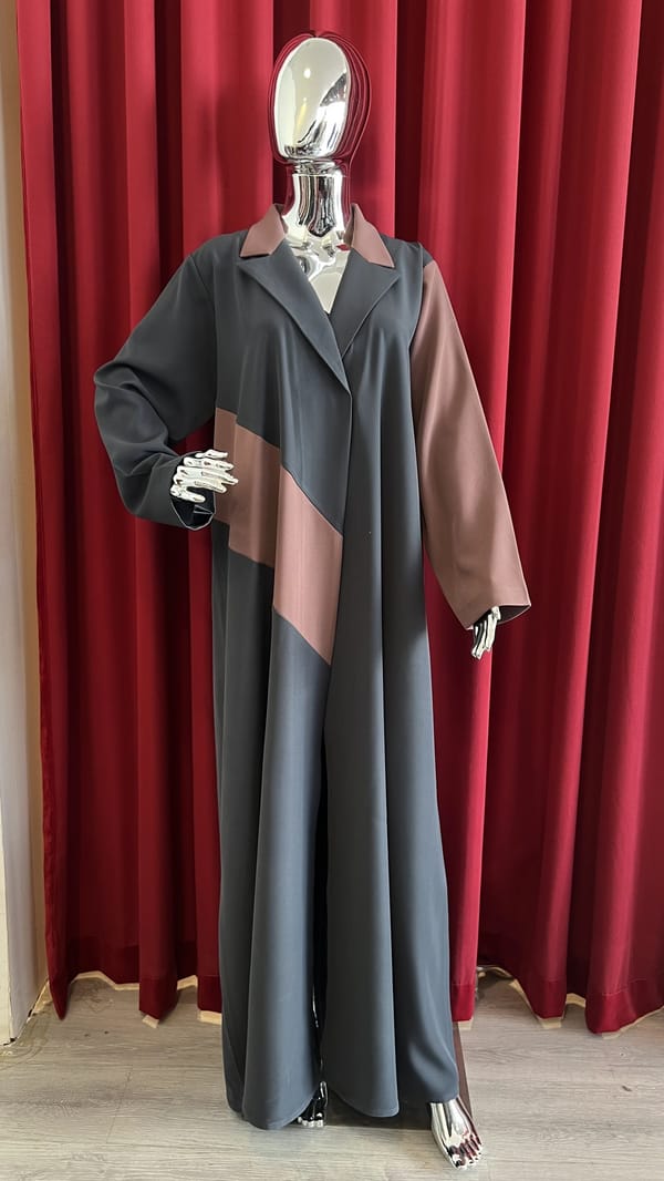 Gray/Rusty Pink Abaya