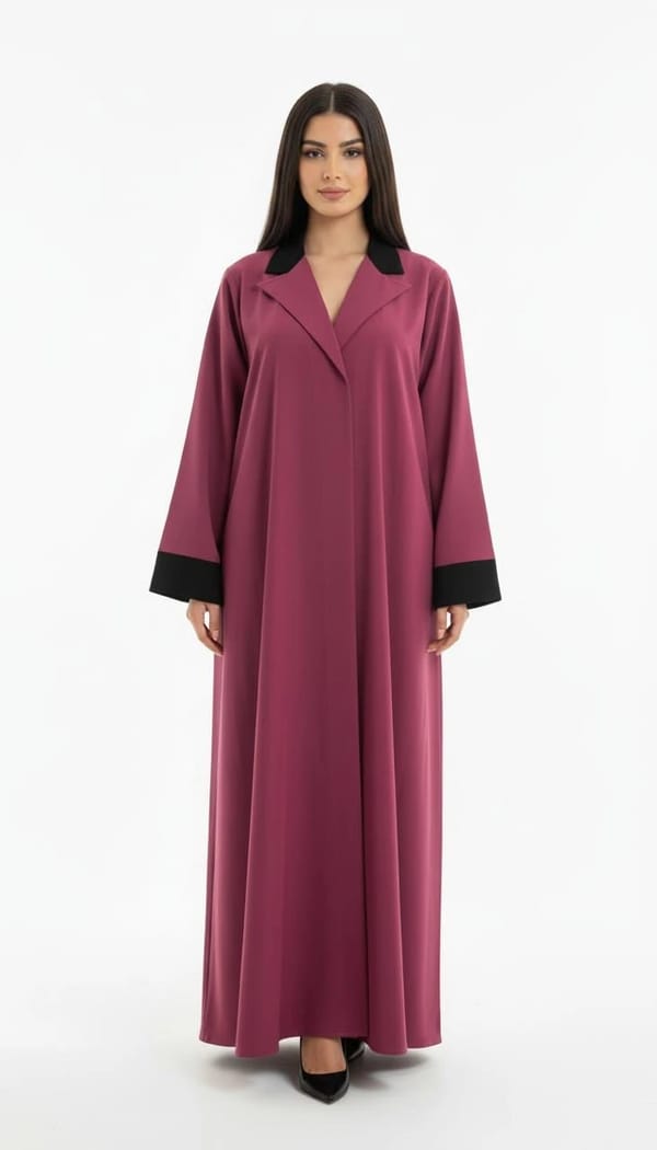 Fuchsia/Black Abaya