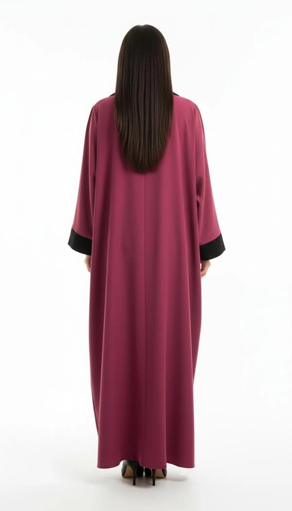 Fuchsia/Black Abaya