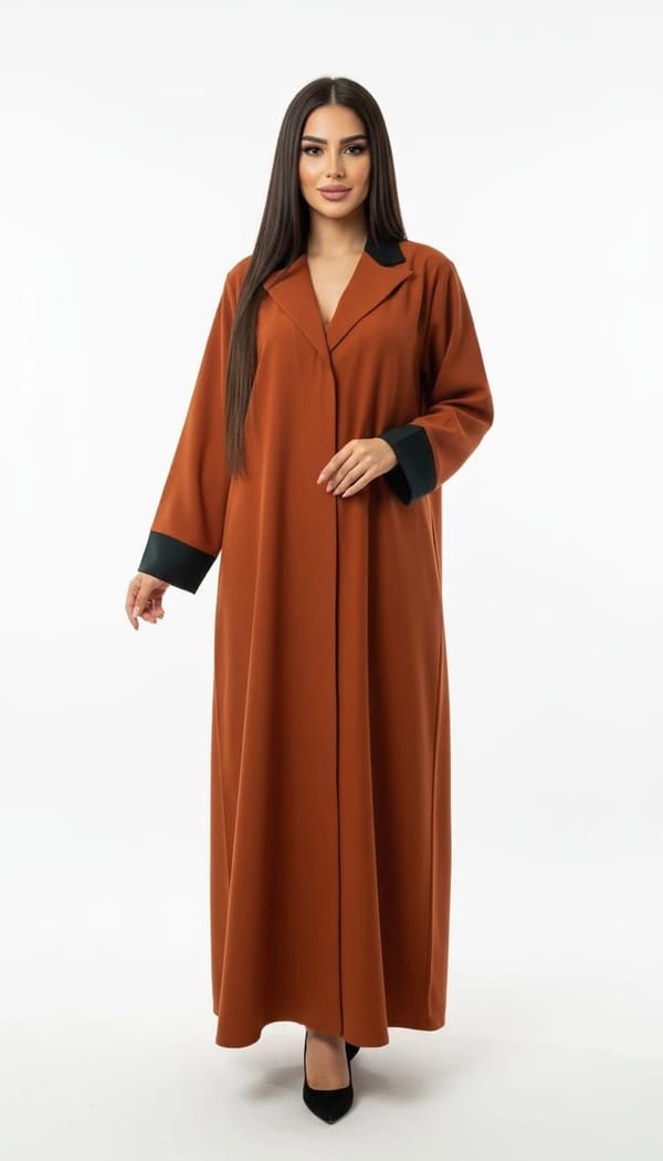 Orange/Green Abaya