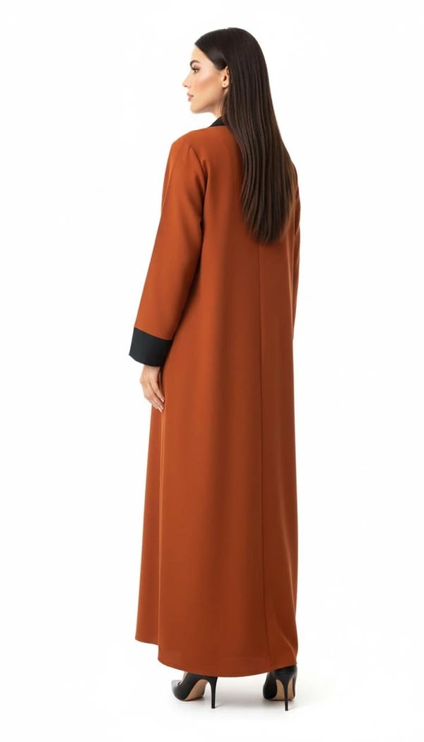 Orange/Green Abaya