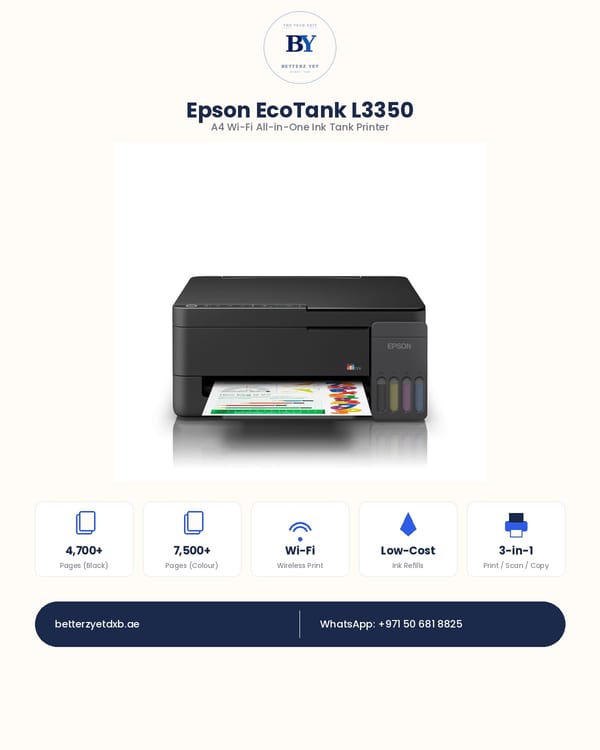 Epson EcoTank L3350 A4 Wi-Fi All-in-One Ink Tank Printer