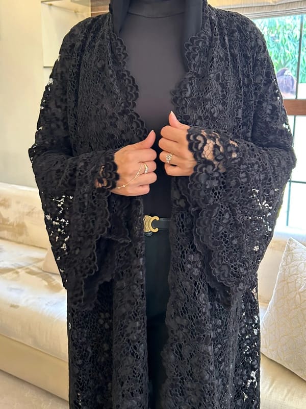 Maitha lace abaya - Black