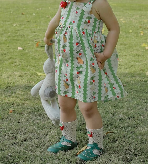 bunny garden dress ( green)