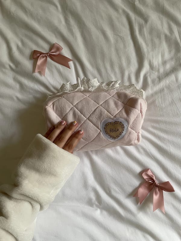 Pink heart Makeup bag