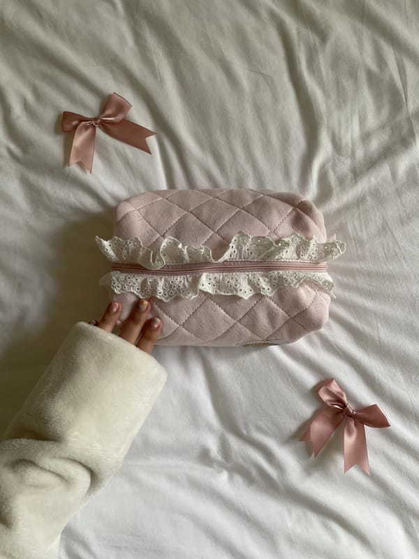 Pink heart Makeup bag