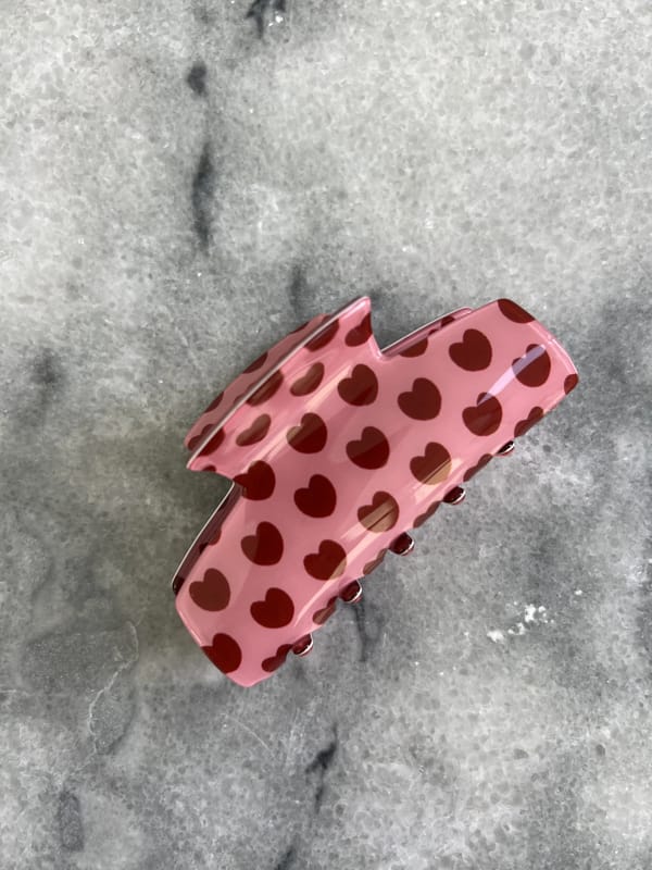 ❤️ Amour Pop – Pink & Red Heart Claw Clip