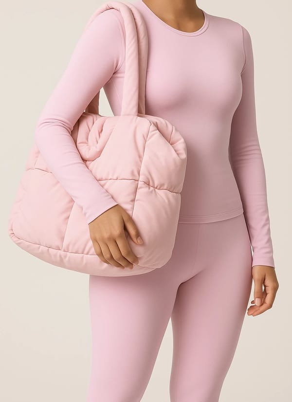 🎀 EmpireFit Puffy Gym Bag  Blush Pink
