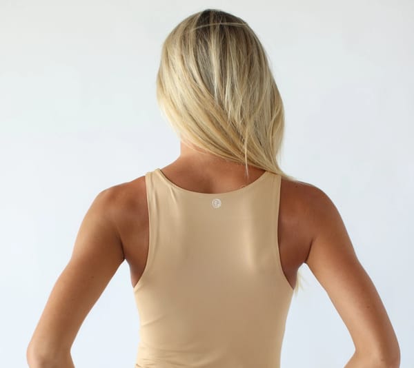High Neck  Bodysuit beige