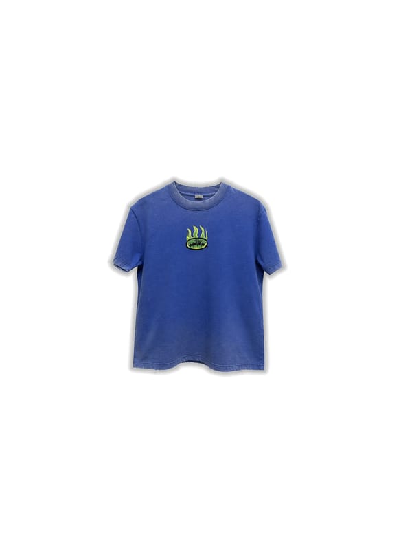 Blue Flame Acid-Washed-Distressed tee