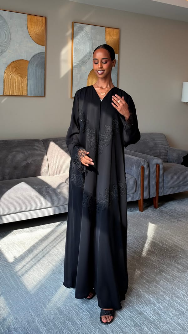 ayah lace abaya black